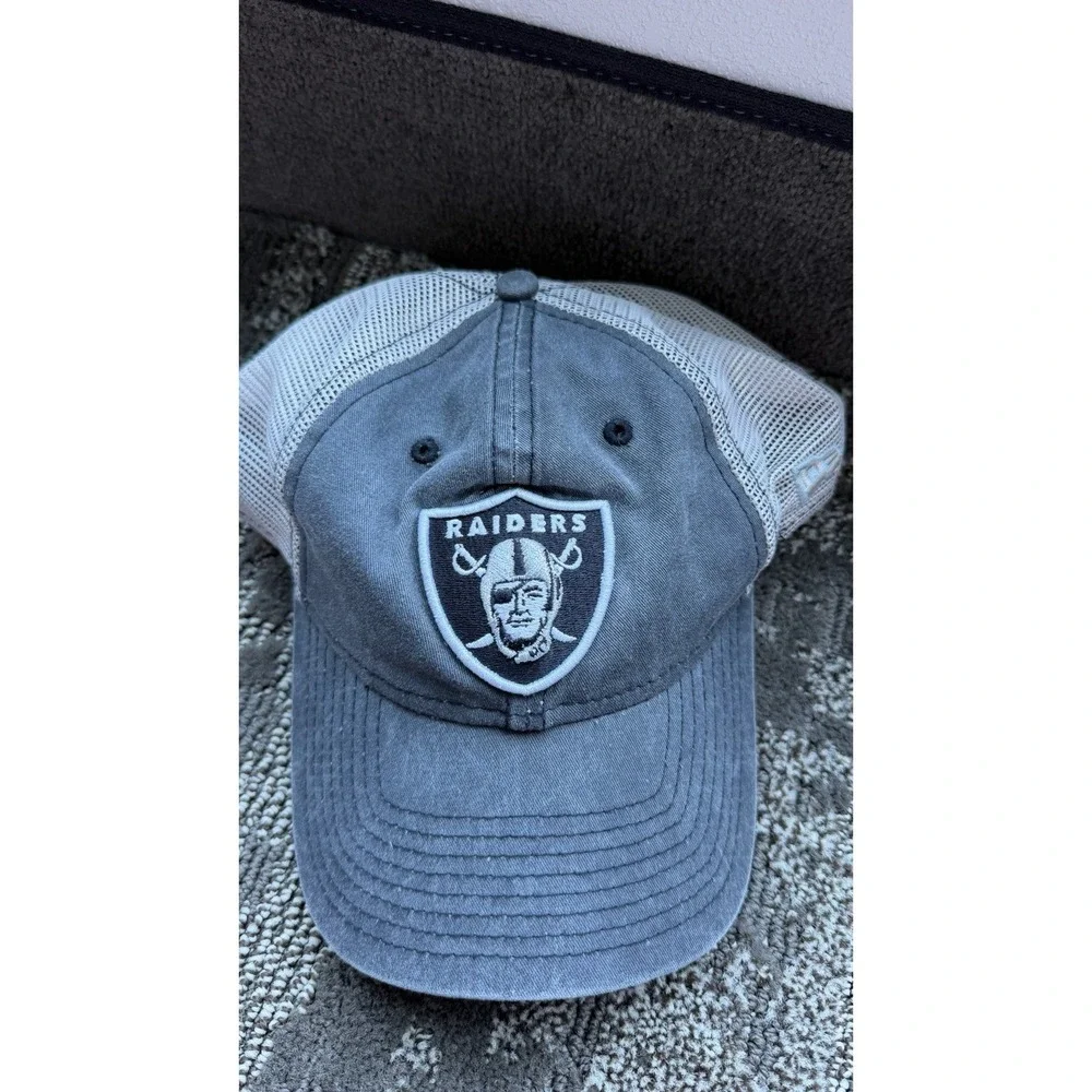 Las Vegas Raiders Hat OSFA Gray '47 Brand Mesh Back Adjustable NFL